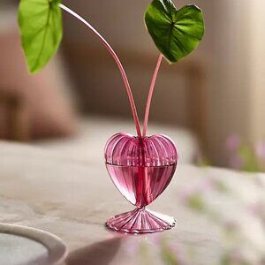Anthropologie Glass Heart Bud Vase